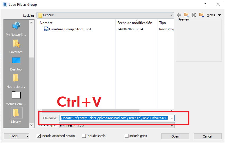 UpdateBIM Insert Group