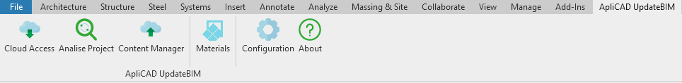 UpdateBIM Menu