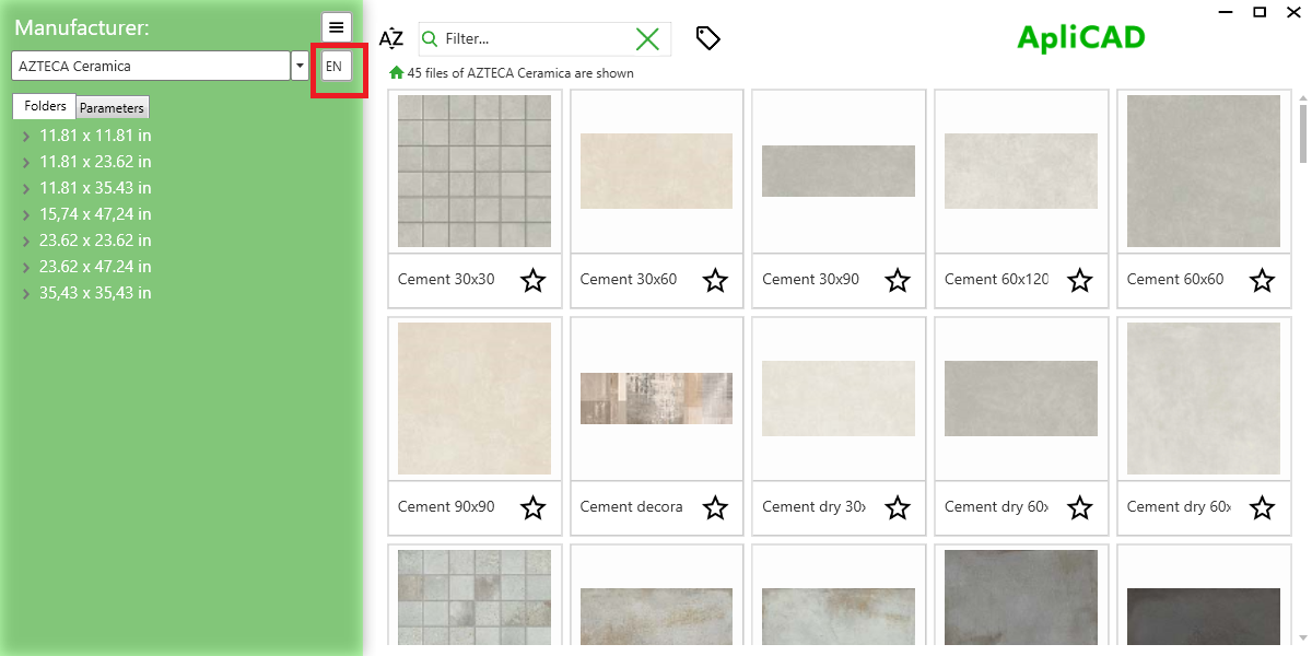 UpdateBIM Change language catalog